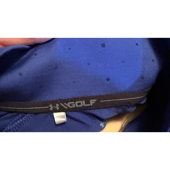 Men's Under Armour Golf Quarter Zip All Over Print Blue Size Large Loose Fit - Picture 8 of 8